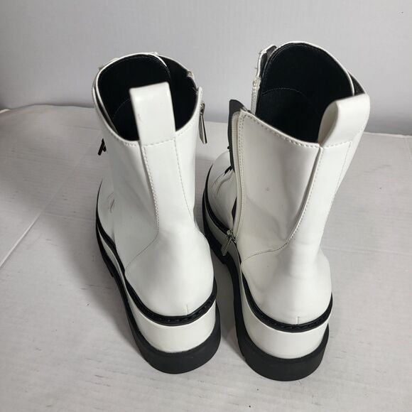 Jessica Simpson Women Imelda Platform Combat Boot White Sz 8 - Picture 2 of 6